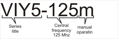example of order information for VIY5 series ground penetrating radars
